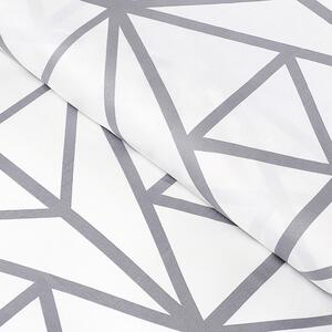 Goldea bavlněný satén deluxe - šedé geometrické tvary na bílém 240 cm