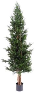 Umělý strom Cypřiš tmavý s dřevěnými kmeny, 180cm
