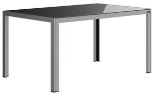 LIVARNO HOME Hliníkový stůl se skleněnou deskou Houston, šedá (100342061)