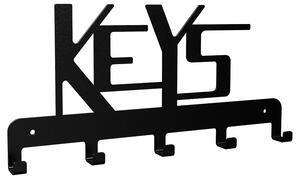 Černý kovový věšák na klíče Keys
