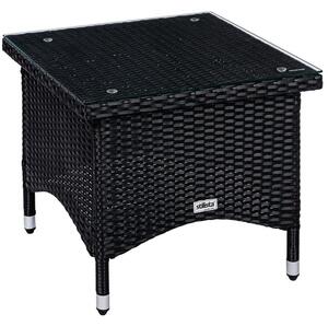 Stilista Odkládací polyratanový stolek, 50 x 50 cm, černý