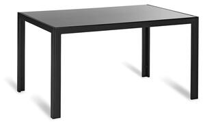 LIVARNO home Hliníkový stůl se skleněnou deskou Houston, černá (100342130)