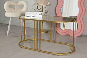 Designový konferenční stolek Baroness 90 cm zlatý