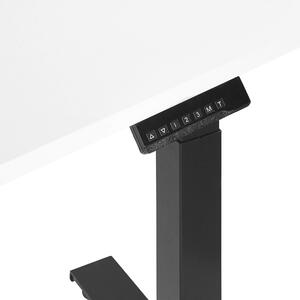 Rohový elektricky nastavitelný psací stůl levostranný160 x 110 cm černý/bílý DESTIN II
