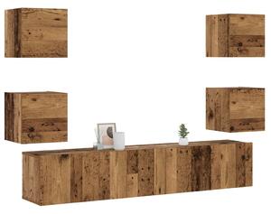 Nástěnné TV skříňky 6 ks Old Wood kompozitní 3328967