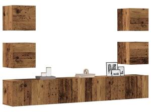 Nástěnné TV skříňky 6 ks Old Wood kompozitní 3328969