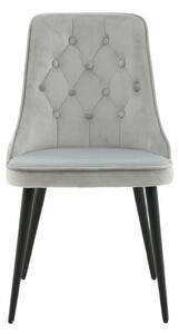 Jídelní židle Velvet, 2ks, světle šedá, S50xD66xV88,5