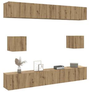 Sada 6 kusů nástěnné TV skříňka dub artisan kompozitní dřevo 3328992