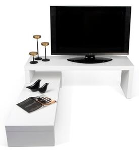 Bílý variabilní TV stolek TemaHome Cliff Walnut