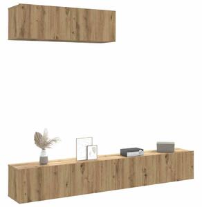 Nástěnné TV skříňky 4 ks dub artisan 100x30x30 cm kompozit 3329008