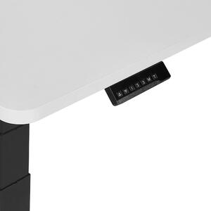 Rohový elektricky nastavitelný psací stůl pravostranný 160 x 110 cm bílý/černý DESTIN II