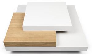 Bílý konferenční stolek 90x90 cm Slate - TemaHome
