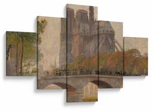 Obraz - Robert William Vonnoh, Notre Dame de Paris, reprodukce (125x70 cm)