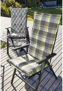 LIVARNO home Potah na židli / křeslo, 120 x 50 x 8 cm (káro/zelená) (100342500001)