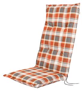 LIVARNO home Potah na židli / křeslo Valencia, 120 x 50 x 8 cm (káro/oranžová) (100342500004)