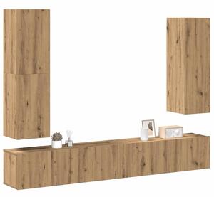 Sada 4 kusů nástěnné TV skříňka dub artisan kompozitní dřevo 3329154