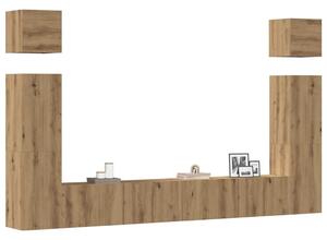 Sada 6 kusů nástěnné TV skříňka dub artisan kompozitní dřevo 3329142