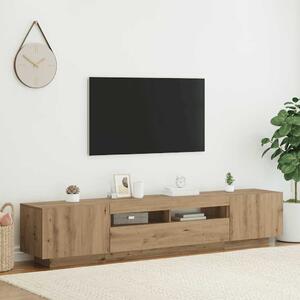 TV stolek s LED dub artisan 200x35x40 cm kompozitní dřevo 3329166