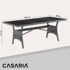 Deuba Ratanový stůl Takeo 190x90x75cm - šedý