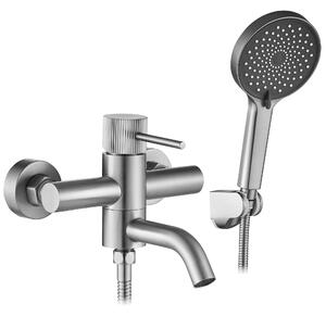 Vanová baterie Rea Lungo Stripe Brush Nickel