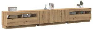 TV stolek s LED dub artisan 260x35x40 cm kompozitní dřevo 3329168