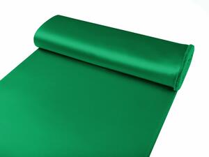 Látka polyesterový satén LUX-028 Irská zelená - šířka 150 cm