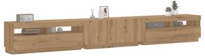 TV stolek s LED dub artisan 300x35x40 cm kompozitní dřevo 3329170