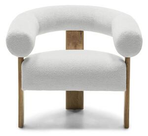 Bílé designové křeslo KOKEI, dub Now or never 01