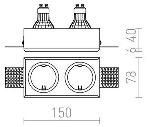 RED - Design Rendl - R12900 - Podhledové svítidlo QUO 2xGU10/35W/230V