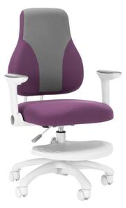 Dětská rostoucí židle Neoseat KINDER WHITE — látka, šedá / fialová