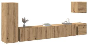 Sada 5 kusů nástěnné TV skříňka dub artisan kompozitní dřevo 3329200