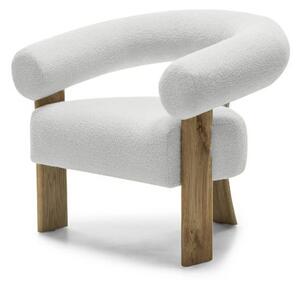 Bílé designové křeslo KOKEI, dub Now or never 01