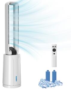HOMCOM 3v1 přenosný výparný chladič vzduchu — zvlhčovač a ventilátor, 2 chladící vložky, nádrž 1,7 l, 15hod. časovač, 70° oscilace, dálkové ovládání