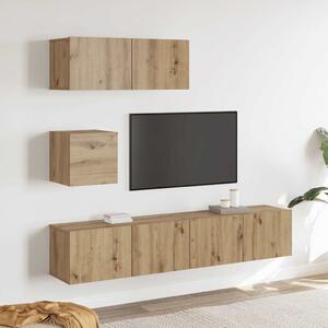 Sada 4 kusů nástěnné TV skříňka dub artisan kompozitní dřevo 3329220