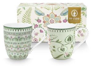 Pip Studio set 2 hrnečků Lily & Lotus zelený 440 ml