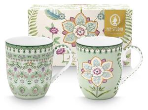 Pip Studio set 2 hrnečků Lily & Lotus zelený 180 ml
