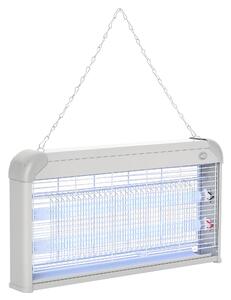 Outsunny Elektrická Lampa proti Komárům 30W, Zabíječ Hmyzu pro Interiér s UV Světlem do 60 m² pro Zahradní Terasu a Patio 48,5x8,5x26,5 cm Šedá | Aoso