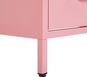 Ocelový noční stolek růžový MALAVI