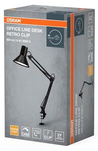 Osram -LED Stmívatelná stolní lampa s klipem OFFICE LINE LED/9W/230V 3000K černá
