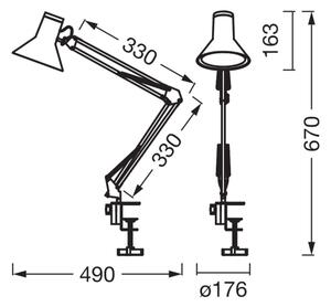 Osram -LED Stmívatelná stolní lampa s klipem OFFICE LINE LED/9W/230V 3000K černá