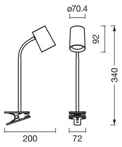Osram - Stolní lampa s klipem DESK LINE 1xGU10/9W/230V šedá