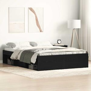 Rám postele bez matrace černý dub 135x190 cm kompozitní dřevo 3329317