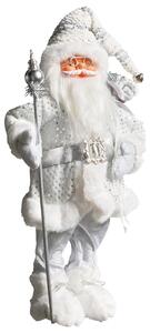 Vánoční dekorace NELAUG Santa Claus 48 cm Stříbrná