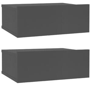 Nástěnné noční stolky 2 ks černé 40 x 30 x 15 cm dřevotříska