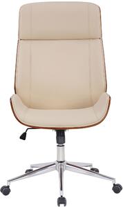 Kancelářská židle Skipton - ohýbané dřevo a umělá kůže | ořech a krémová