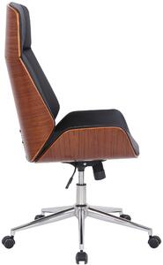 Kancelářská židle Skipton - ohýbané dřevo a umělá kůže | ořech a černá