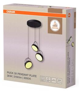 Osram - LED Lustr na lanku DECOR PUCK 3xLED/12W/230V CRI 90 černá