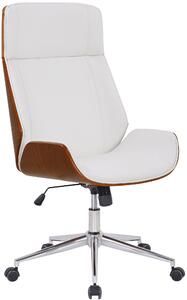 Kancelářská židle Skipton - ohýbané dřevo a umělá kůže | ořech a bílá