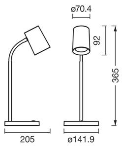 Osram - Stolní lampa DESK LINE 1xGU10/9W/230V šedá
