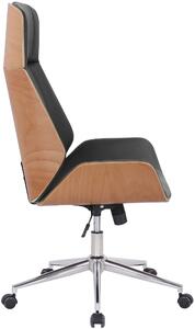 Kancelářská židle Skipton - ohýbané dřevo a umělá kůže | přírodní a černá